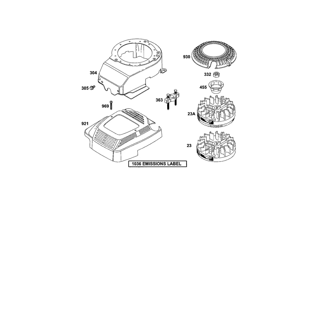 Blower-Housing Diagram and Parts List for 12C800TO12C899  Briggs and Stratton Engine